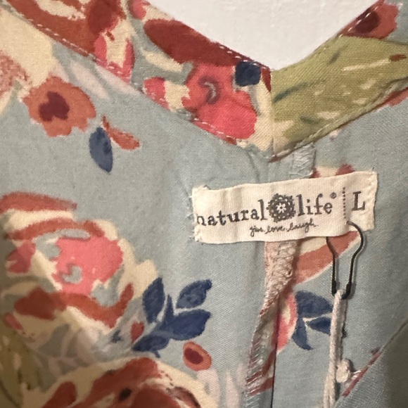 NATURAL LIFE Dusty Blue Maxi Dress with Rust Floral Print Never Worn - Picture 2 of 10